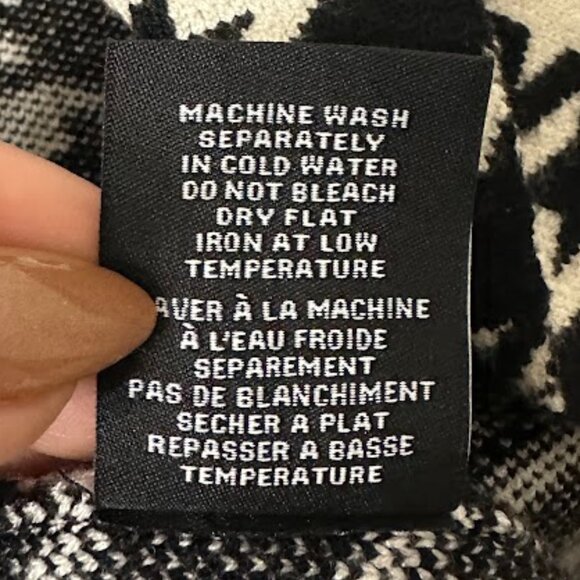 Women’s Black & White Houndstooth Knit Blazer Cardigan Jacket – Size S - Picture 9 of 9